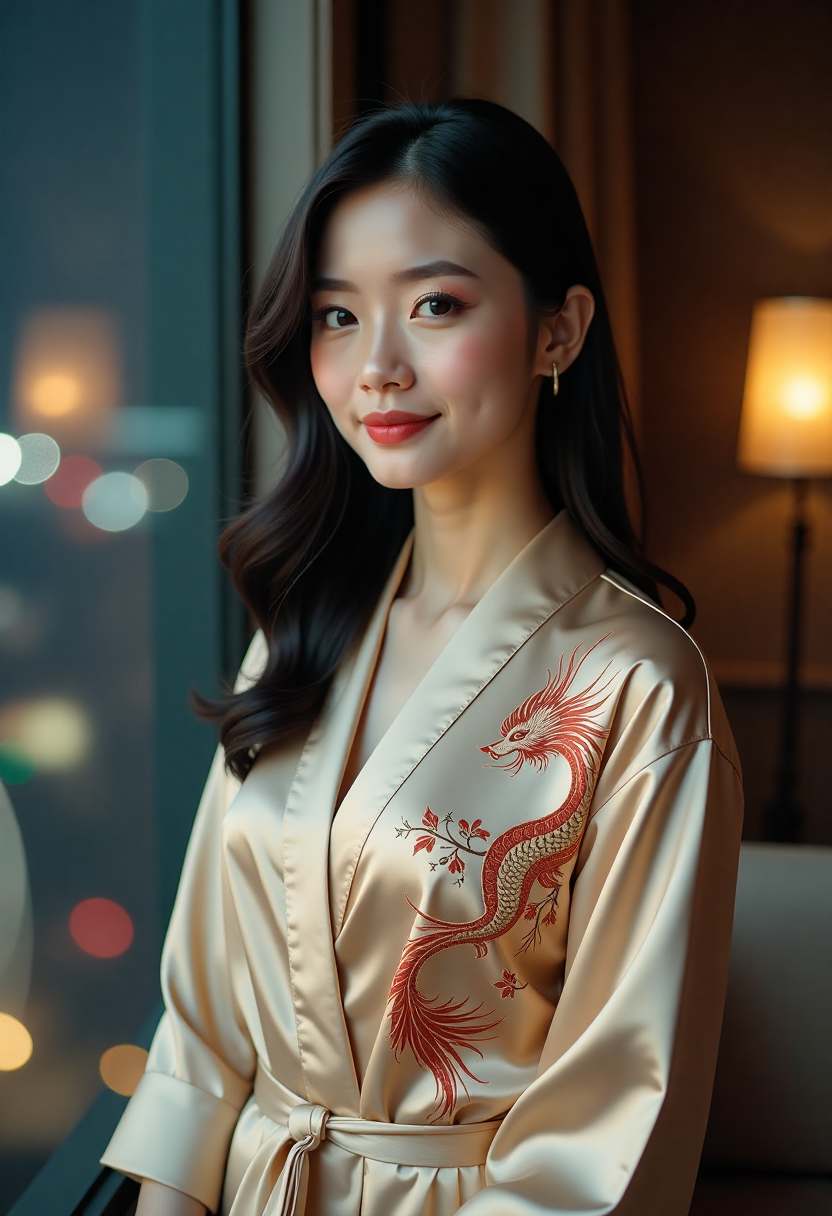 夜色中亮起灯光的山间小屋