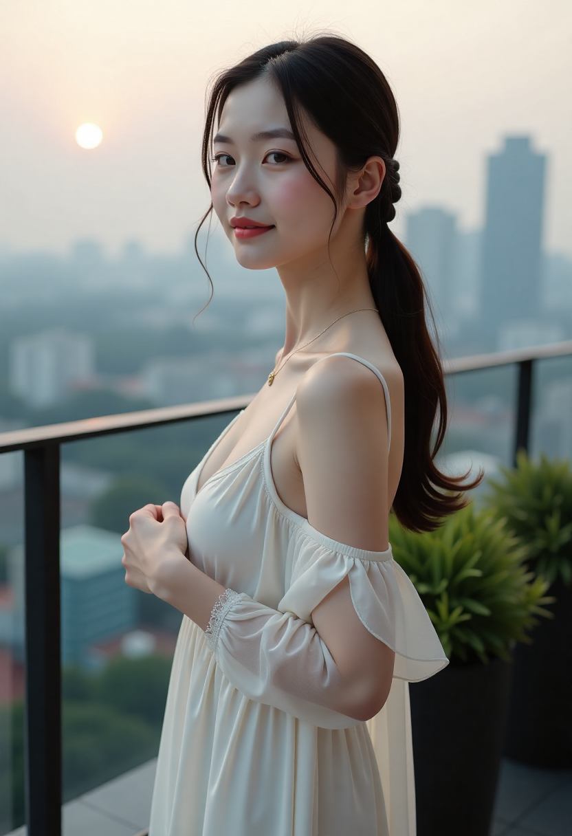 暮色中的山脊与河谷